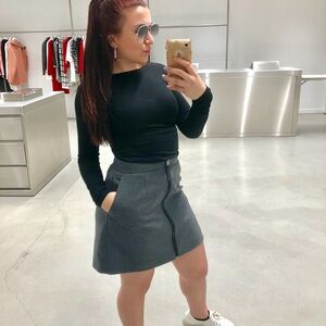 Acne studios grey zipper skirt